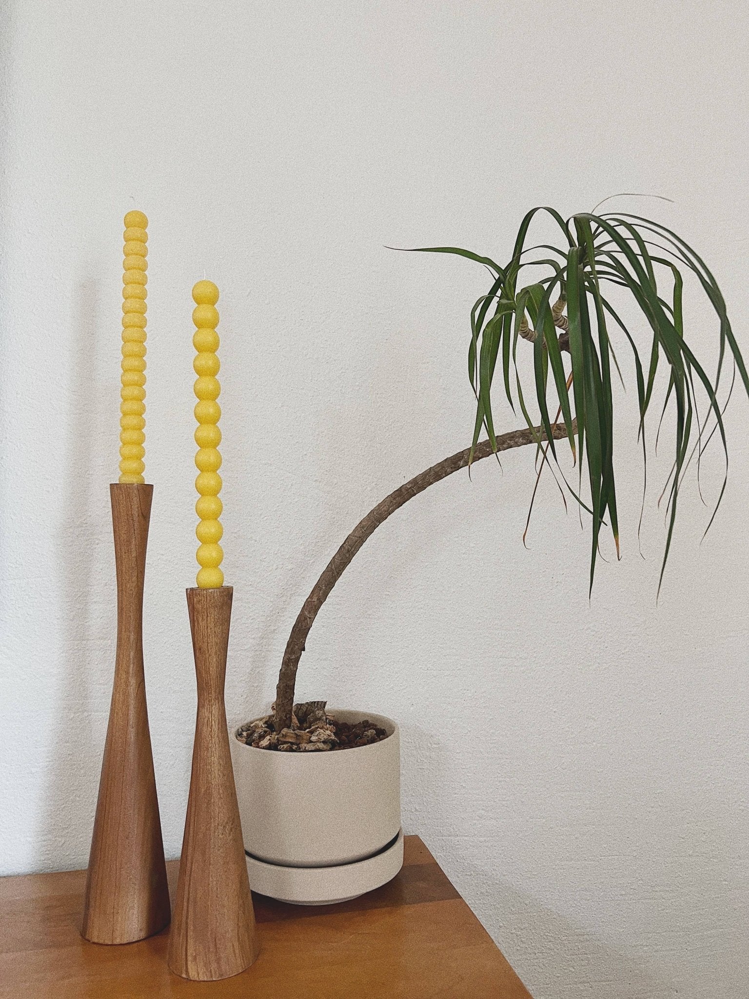 Bauble taper candle: Natural beeswax - HER Home Design Boutique